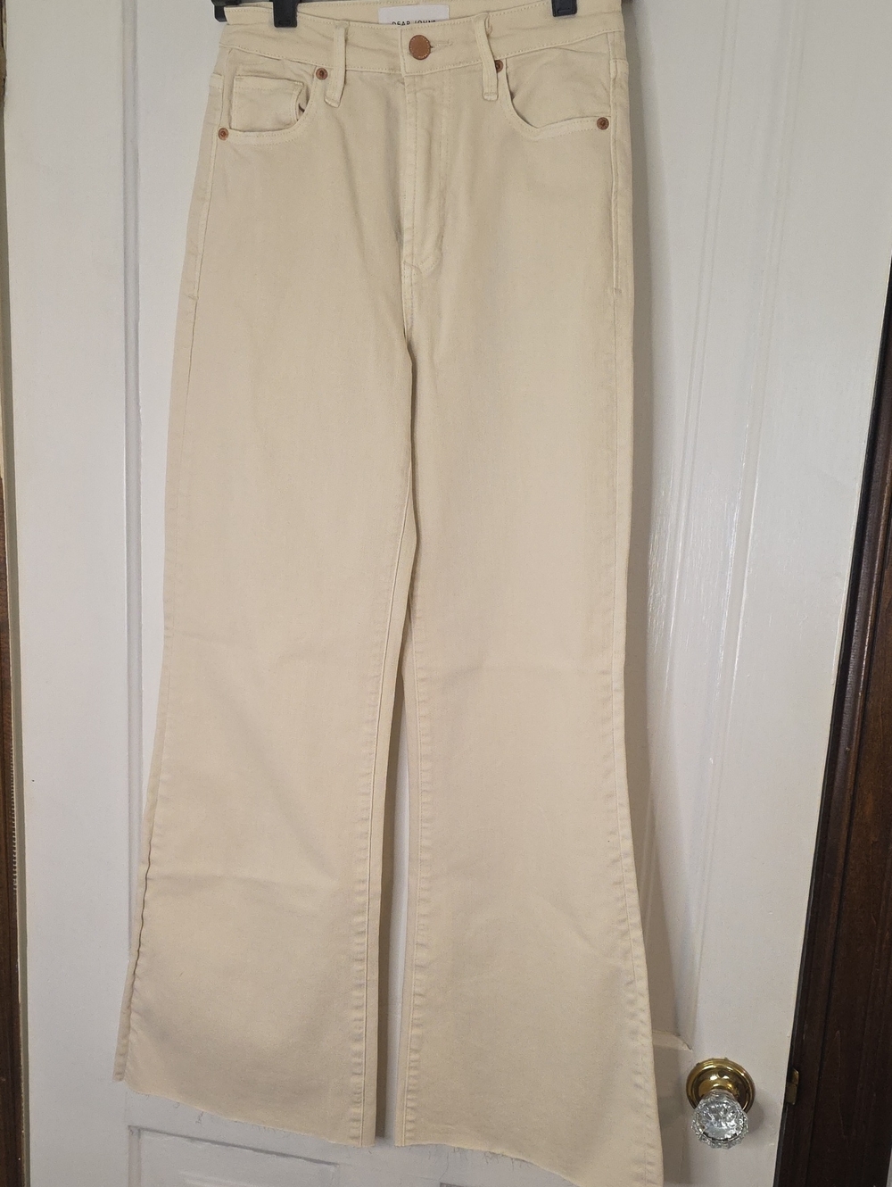 Dear John Cream Wide-Leg Jeans